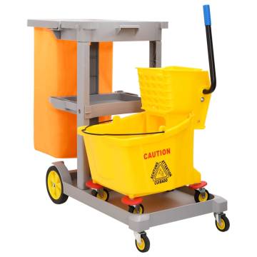 Cleaning Trolley with Mop Bucket Polypropylene