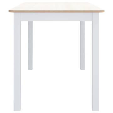 Dining Table White and Brown 114x71x75 cm Solid Rubber Wood