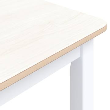 Dining Table White and Brown 114x71x75 cm Solid Rubber Wood