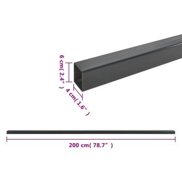 Garden Fence Posts 10 pcs Grey 200 cm Steel