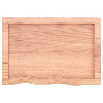 Bathroom Countertop Light Brown 60x40x(2-6) cm Treated Solid Wood