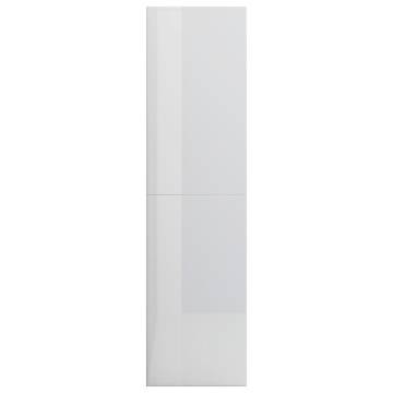 Book Cabinet/Room Divider High Gloss White 155x24x160 cm Engineered Wood