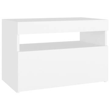 TV Cabinets with LED Lights 2 pcs White 60x35x40 cm