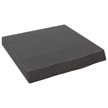 Bathroom Countertop Dark Brown 40x40x(2-6) cm Treated Solid Wood