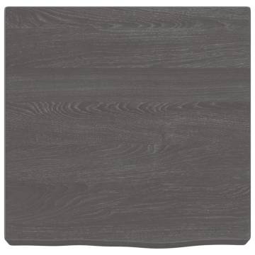 Bathroom Countertop Dark Brown 40x40x(2-6) cm Treated Solid Wood