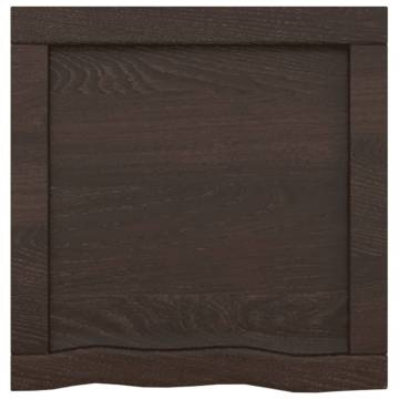 Bathroom Countertop Dark Brown 40x40x(2-6) cm Treated Solid Wood