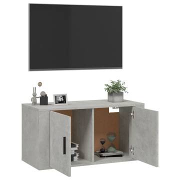 Wall Mounted TV Cabinet Concrete Grey 80x34.5x40 cm