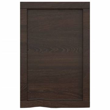 Bathroom Countertop Dark Brown 40x50x(2-4) cm Treated Solid Wood