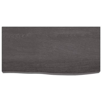 Bathroom Countertop Dark Brown 60x30x(2-6) cm Treated Solid Wood