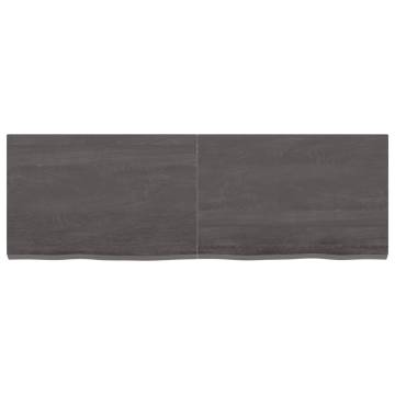 Bathroom Countertop Dark Brown 120x40x(2-4) cm Treated Solid Wood