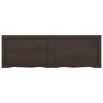 Bathroom Countertop Dark Brown 120x40x(2-4) cm Treated Solid Wood