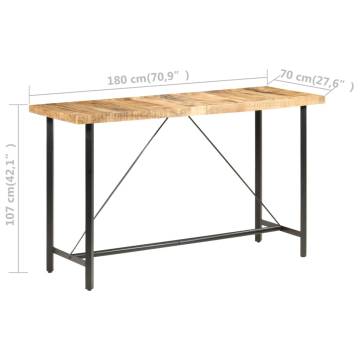 Bar Table 180x70x107 cm Rough Mango Wood