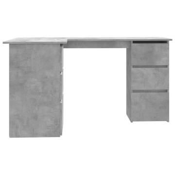 Corner Desk Concrete Grey 145x100x76 cm Engineered Wood