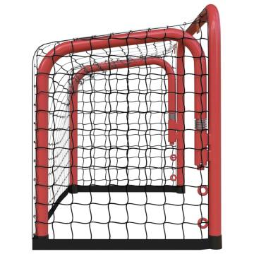 Hockey Goal with Net Red&Black 68x32x47 cm Steel&Polyester