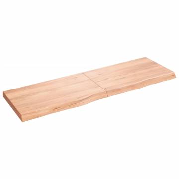 Bathroom Countertop Light Brown 160x50x(2-6)cm Treated Solid Wood