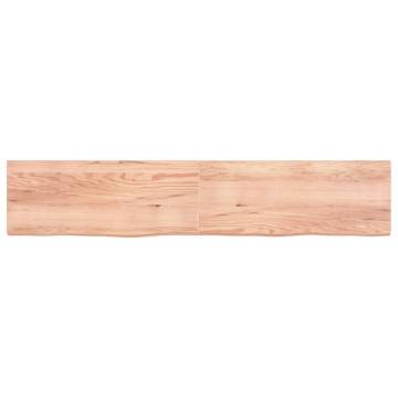 Bathroom Countertop Light Brown 200x40x(2-6)cm Treated Solid Wood