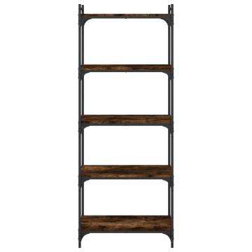 Bookcase 5-Tier Smoked Oak 60x30x154 cm Engineered Wood