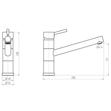 SCHÜTTE Sink Mixer UNICORN Low Pressure Chrome