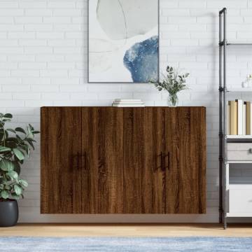 Wall Mounted Cabinets 2 pcs Brown Oak 69.5x34x90 cm