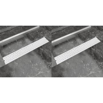 Linear Shower Drain 2 pcs Bubble 730x140 mm Stainless Steel