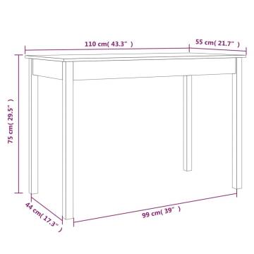 Dining Table Wax Brown 110x55x75 cm Solid Wood Pine