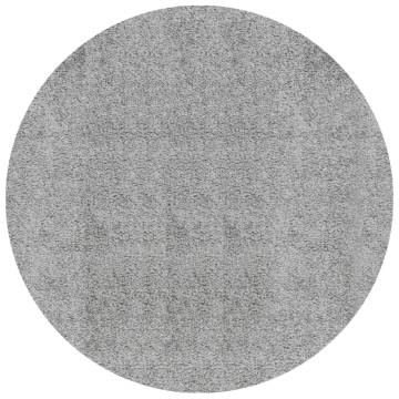 Shaggy Rug PAMPLONA High Pile Modern Grey Ø 120 cm