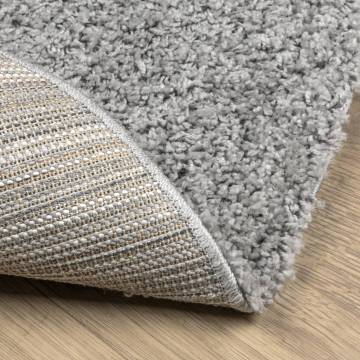 Shaggy Rug PAMPLONA High Pile Modern Grey Ø 120 cm