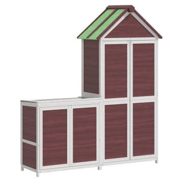 2 Piece Garden Tool Shed Set Mocha Solid Wood Pine