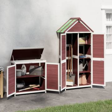 2 Piece Garden Tool Shed Set Mocha Solid Wood Pine