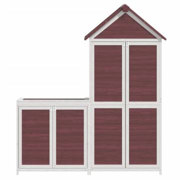 2 Piece Garden Tool Shed Set Mocha Solid Wood Pine