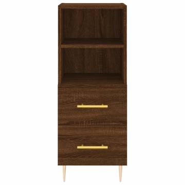 Highboard Brown Oak 34.5x34x180 cm Engineered Wood