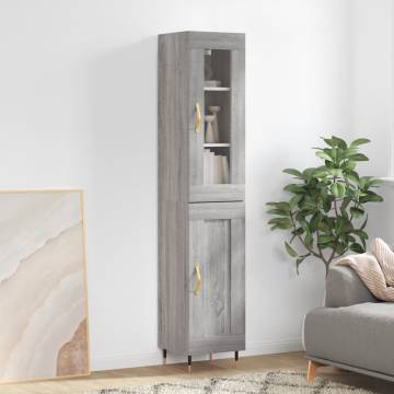 Highboard Grey Sonoma 34.5x34x180 cm Engineered Wood