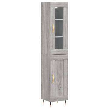 Highboard Grey Sonoma 34.5x34x180 cm Engineered Wood