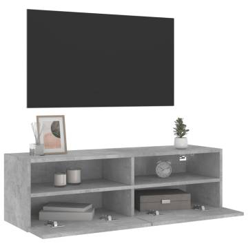 TV Wall Cabinet Concrete Grey 100x30x30 cm Engineered Wood