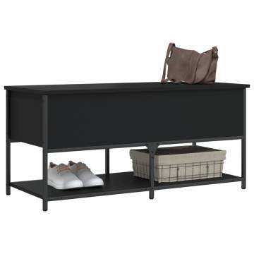 Storage Bench Black 100x42.5x47 cm Engineered Wood