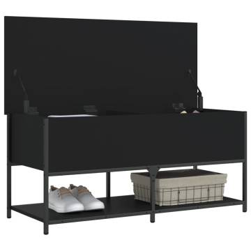 Storage Bench Black 100x42.5x47 cm Engineered Wood