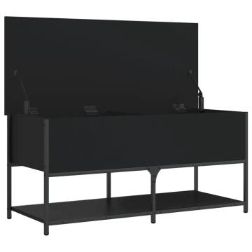 Storage Bench Black 100x42.5x47 cm Engineered Wood