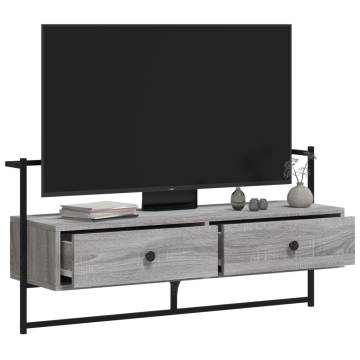 TV Cabinet Wall-mounted Grey Sonoma 100.5x30x51 cm Engineered Wood