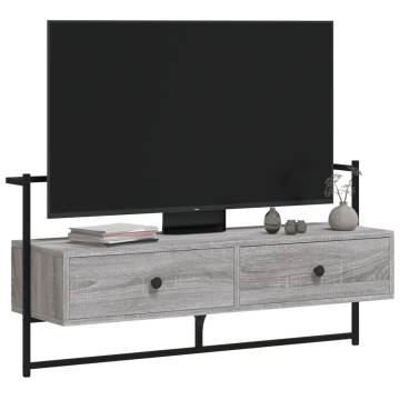 TV Cabinet Wall-mounted Grey Sonoma 100.5x30x51 cm Engineered Wood