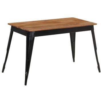 Dining Table Solid Acacia Wood and Steel 120x60x76 cm