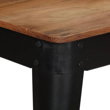 Dining Table Solid Acacia Wood and Steel 120x60x76 cm