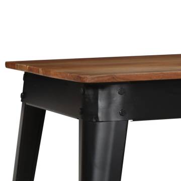 Dining Table Solid Acacia Wood and Steel 120x60x76 cm