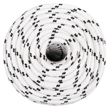 Braided Boat Rope White 12 mmx100 m Polyester