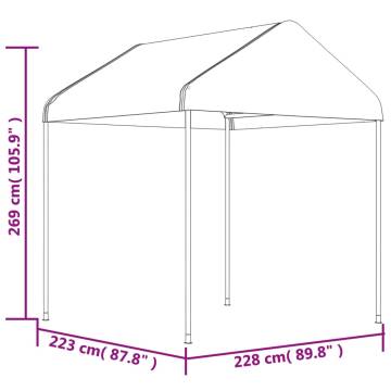 Gazebo with Roof White 13.38x2.28x2.69 m Polyethylene