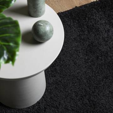 Shaggy Rug PAMPLONA High Pile Modern Black 240x240 cm