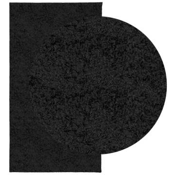 Shaggy Rug PAMPLONA High Pile Modern Black 80x150 cm