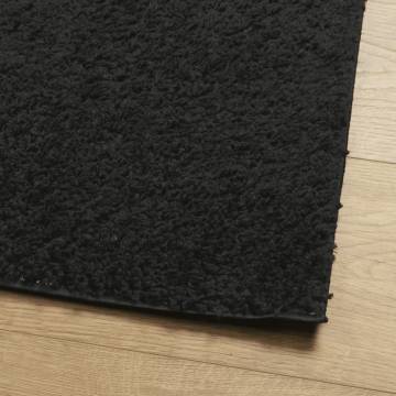 Shaggy Rug PAMPLONA High Pile Modern Black 80x150 cm