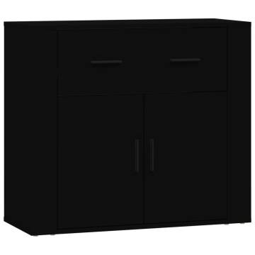 Sideboards 3 pcs Black Engineered Wood