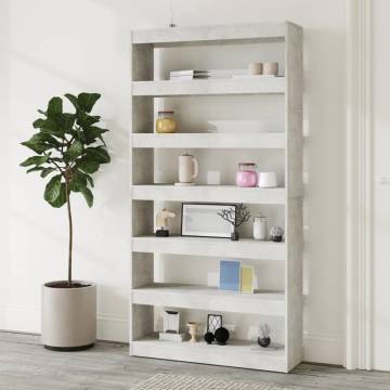 Book Cabinet/Room Divider Concrete Grey 100x30x198 cm Engineered wood