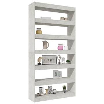 Book Cabinet/Room Divider Concrete Grey 100x30x198 cm Engineered wood